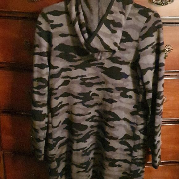 Rachel Zoe Hooded Camo Open Cardigan sz S - Picture 4 of 4